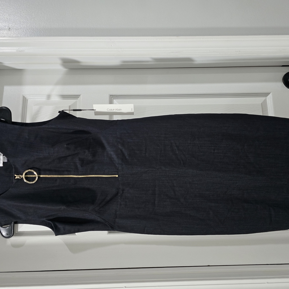 Calvin Klein Black Halter Sheath Dress for Cocktail